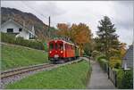 La DER de la Saison / Das Saison Ende der Blonay Chamby Bahn 2025 - Seit einigen Jahren zeigt die Blonay Chamby Bahn zum Saison Ende mit einem verdichteten Fahrplan noch einmal ihre herrlichen Fahrzeuge im Einsatz: Mit dem RhB ABe 4/4 I 35 an der Spitze ist der Riviera Belle Epoque Zuge 358152 kurz vor Blonay auf der Fahrt von Chaulin nach Vevey. 
26. Oktober 2025 La DER de la Saison / Das Saison Ende der Blonay Chamby Bahn 2025 - Seit einigen Jahren zeigt die Blonay Chamby Bahn zum Saison Ende mit einem verdichteten Fahrplan noch einmal ihre herrlichen Fahrzeuge im Einsatz: Mit dem RhB ABe 4/4 I 35 an der Spitze ist der Riviera Belle Epoque Zuge 358152 kurz vor Blonay auf der Fahrt von Chaulin nach Vevey. 
26. Oktober 2025