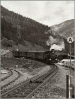 100 Jahre Brig - Gletsch  Die DFB HG3/4 N 9 erreicht Oberwald.