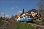 Ein MOB ABDe 8/8 als Regionalzug Montreux - Sonzier bei Les Planches.