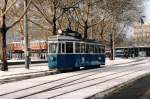 VBZ: Be 4/4 1501-1518 (1941-1943) der Linie 15 auf der Fahrt zum Klusplatz im Dezember 1985.