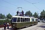 Die Ablieferung des Be8/8 13 am 28.Juni 1973: Jetzt wird der Pantograph montiert.