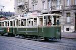 Die alten Berner Zweiachs-Anhänger: Der 1931 neu aufgebaute Wagen 204 an der heute nicht mehr vorhandenen Haltestelle Dufourstrasse.