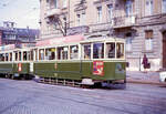 Die 3 neuen Anhänger 310-312 von 1933: Zwei Wagen wurden als vierachsige Drehgestellwagen gebaut, einer besass ein dreiachsiges SLM-Lenkuntergestell.