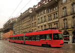 Das Ende naht - die Bernmobil Be4/8 von ACMV Vevey aus dem Jahr 1990: Wagen 742 auf der Linie 7, leer und abgestellt in der Marktgasse.