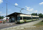 Das Ende naht - die Bernmobil Be4/8 von ACMV Vevey aus dem Jahr 1990: Wagen 739 am Guisan Platz an der Endstation der Linie 9, auf einem Kurs zum Ostring. 2.August 1995  