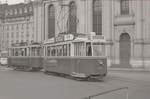Die ehemalige Tramlinie 1 in Bern: Wagen 175 mit Anhnger 204 neben der Heiliggeistkirche am Bahnhof.