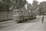 Die Steigung hinauf zum Bierhbeli mit Tramzug 147 (ohne Luftbremse, fr stehende Bedienung) und Anhnger 225.