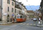 Ce 4/4 723 der Straßenbahn Geneve/Genf im Mai 1980 in der Genfer Innenstadt