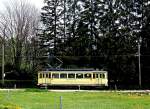 Tramway Neuchatelois: Be 2/4 46 im Mai 1980 zwischen Areuse und Cortaillod