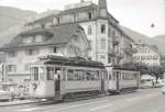 Strassenbahn Schwyz-Brunnen, Motorwagen 3 und 4 an der Endstation Brunnen, 6.August 1963.