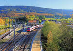 Die Strecke ins Vallée de Joux, die Anlage in Le Day: links die Strecke aus Lausanne.