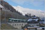 Bei der Rückfahrt des nun allein verkehrenden BLS  Lötsachberger  RABe 535 117 eine gute Viertelstunde später sorgte schon ein Hauch von Sonne für hellere Verhältnisse.