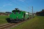 Makies AG: Der grne Tem 55  SCHMUCKTRUCKLI  der Makies AG, im Einsatz zwischen Ufhusen und Gettnau am 10. November 2015.
Foto: Walter Ruetsch