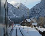 Blick auf die Gotthardstrecke, die ersten paar Meter Höhendifferenz sind in Angriff genommen.