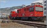 Die MOB HGem 2/2 2501 (ex MVR HGem 2/2 2501) mit der X 464 in Vevey.