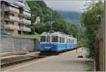 Der MOB ABDe 8/8 4002 VAUD in Chernex wird als Leermaterialzug nach Montreux zurückfahren.