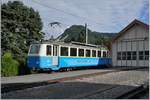 Für die Fahrzeugparade wird der Bhe 2/4 207 beim Depot von Glion aufgestellt.