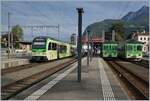 Aigle mit den AOMC Bhe 2/6 545, ASD BDe 4/4 402 und 401. 