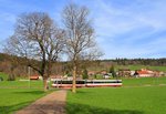 Malerische Bahnübergänge, gerade befahren von Triebwagen 6 und Salon-Steuerwagen ASt 21.