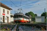 Der BDe 4/4 N 3 in Les Brenets.