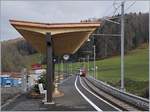 Während des Baubedingen Streckenunterbruches zur Umgestaltung des Bahnhofs von Châtel-St-Denis wurde auch die Strecke Châtel St-Dennis - Palézieux grundlegend erneuert und wie hier