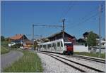 Der TPF SURF Be 2/4 - B - ABe 2/4 101 wartet in Vaulruz Sud auf den Gegenzug.