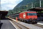 HGe 101 966 der Brnigbahn im Juni 1990 im Bahnhof Interlaken Ost