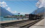 Schweizer Dampftage Brienz 2018 - Dampf, an Land und auf dem Wasser: Das BLS Dampfschiff  Blüemlisalp  und die SBB Brünig Talbahn Dampflok G 3/4 208 in Brienz.