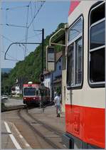 In Hölstein kreuzen sich die halbstündlich verkehrenden Waldenburger Bahn Züge.