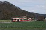 Auch bei Lampenberg-Ramlinsburg verläuft die WB meist neben der Strasse, doch das hier etwas weitere Tal ermöglichte doch ein paar  Landschaft -Bilder der Waldenburger Bahn.