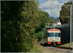 Ein  freudlicher  FLP-Regionalzug bei Sorengo Laghetto.