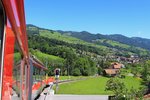 Appenzellerbahnen, Gais - Altstätten Stadt: Triebwagen 17 oberhalb Altstätten.