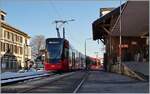 Der AB  Tango  Be 4/6 4007 / ABe 4/6 4107 wartet in Trogen auf die Abfahrt in Richtung St.Gallen.  

24. März 2021