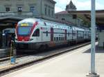 Auch auf der Strecke Zrich-Schaffhausen sind mittlerweile moderne  KISS -Triebwagen der Firma Stdaler unterwegs.