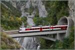 Nur knappe zwei Wagenlängen wird die Tunnelfahrt zwischen Leuk und Salgesch beim Überqueren der Dala-Schlucht unterbrochen.