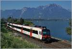 Ein SBB Domino auf der Fahrt Richtung St-Maurice kurz vor Villeneuve.