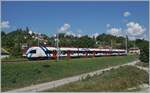 Der SBB LEX RABe 522 224 hat als Léman Express SL6  Pougny-Chancy verlassen und fährt nun nach Bellegarde.