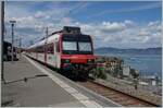 Ein Region Alps RBDe 560 Domino wartet in St-Gingolph (Suisse) auf die Rückfahrt nach Brig.