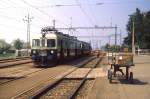 ABDe 4/4 161 der GFM im Juli 1983 im Bahnhof Fribourg