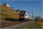 Der SBB RABe 511 105  Kiss  als RE auf der Fahrt Richutng Genève kurz vor Lutry.