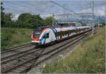 Der SBB LEX RABe 522 222 und ein weiterer sind als L�man Express RL5 auf der Fahrt von Gen�ve nach La Plaine. Das Bild entstand zwischen Vernier und dem Cargo Bahnhof Vernier Meyrin. Die SBB Strecke ist mit dem franz�sischen Spannung von 25000 Volt 50 Hert elektrifiziert, da sie im Fernverkehr von den SNCF Z�gen genutzt wird. 

1. Juni 2026