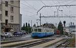 Der MOB ABDe 8/8 4002  VAUD  kehrt nach seiner Ankunft in Chernex als Regionalzug 2332 kurz darauf als Leermaterialzug nach Montreux zurück.