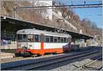 Der TRN (TansN, ex cmn) BDe 4/4 N° 3 wartet in Le Locle auf die Abfahrt als R 24 nach Les Brents.