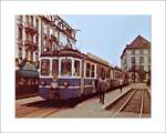 Der BLT Be 4/4 N 12 wartet mit einem Regionalzug nach Rodersdorf in der Zugsausgangsstation  Basel Heuwaage auf die Abfahrt.