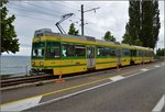 Besonders schön gelegen ist der übriggebliebene Rest der Neuenburger Tram entlang des Neuenburger Sees nach Boudry.