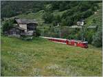 Zu meiner berraschung wurde der R 328 von Zermatt nach Fiesch, hier bei Milachru, vom Deh 4/4 22 gefhrt.