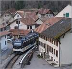 Der Bahnhof Montbovon auf der Strecke Montreux Zweisimmen gehört der TPF.