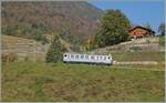 Da der schöne Triebwagen gleich hinter der Kurve verschwinden wird noch ein letztes Bild des  Association ASD 1914 BCFe 4/4 in den Rebbergen oberhalb von Aigle. 
2. Nov. 2024 Da der schöne Triebwagen gleich hinter der Kurve verschwinden wird noch ein letztes Bild des  Association ASD 1914 BCFe 4/4 in den Rebbergen oberhalb von Aigle. 
2. Nov. 2024