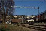 Ein CEV MVR GTW Be 2/6 verlässt den Bahnhof St-Légier Gare Richtung Vevey.