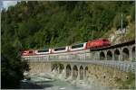 MGB HGe 4/4 II mit einem Glacier Express kurz vor Betten Talstation.